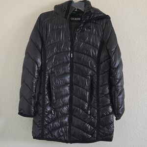 GUESS Women's Black Puffer Jacket Size M